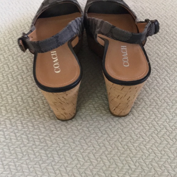 Coach monogram peep toe wedges - Picture 6 of 10